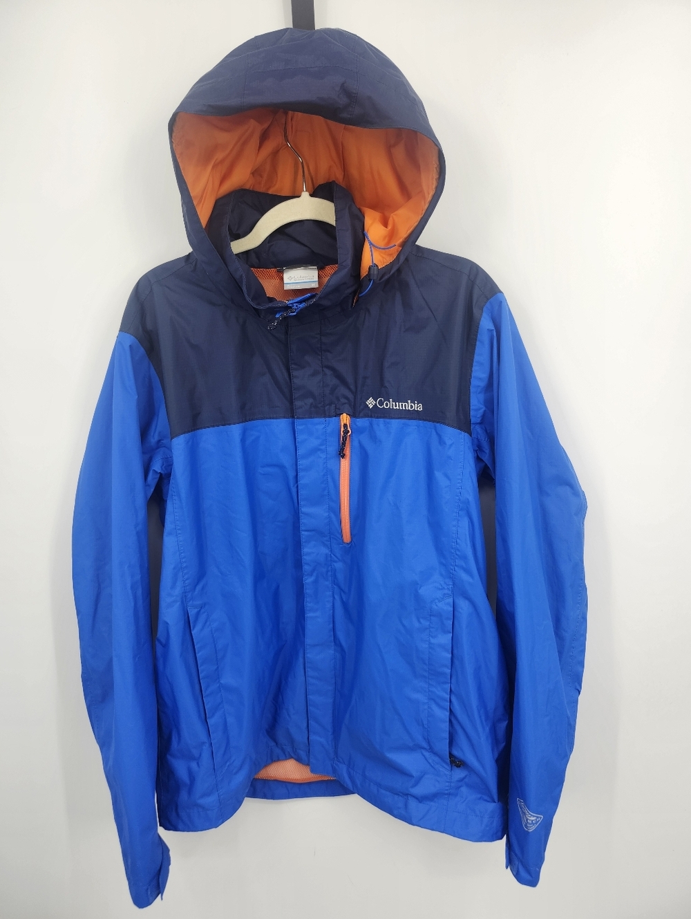 Columbia Jacket Men Sz M Parka Blue Inter Change Full Zip Hoodie Windbreaker